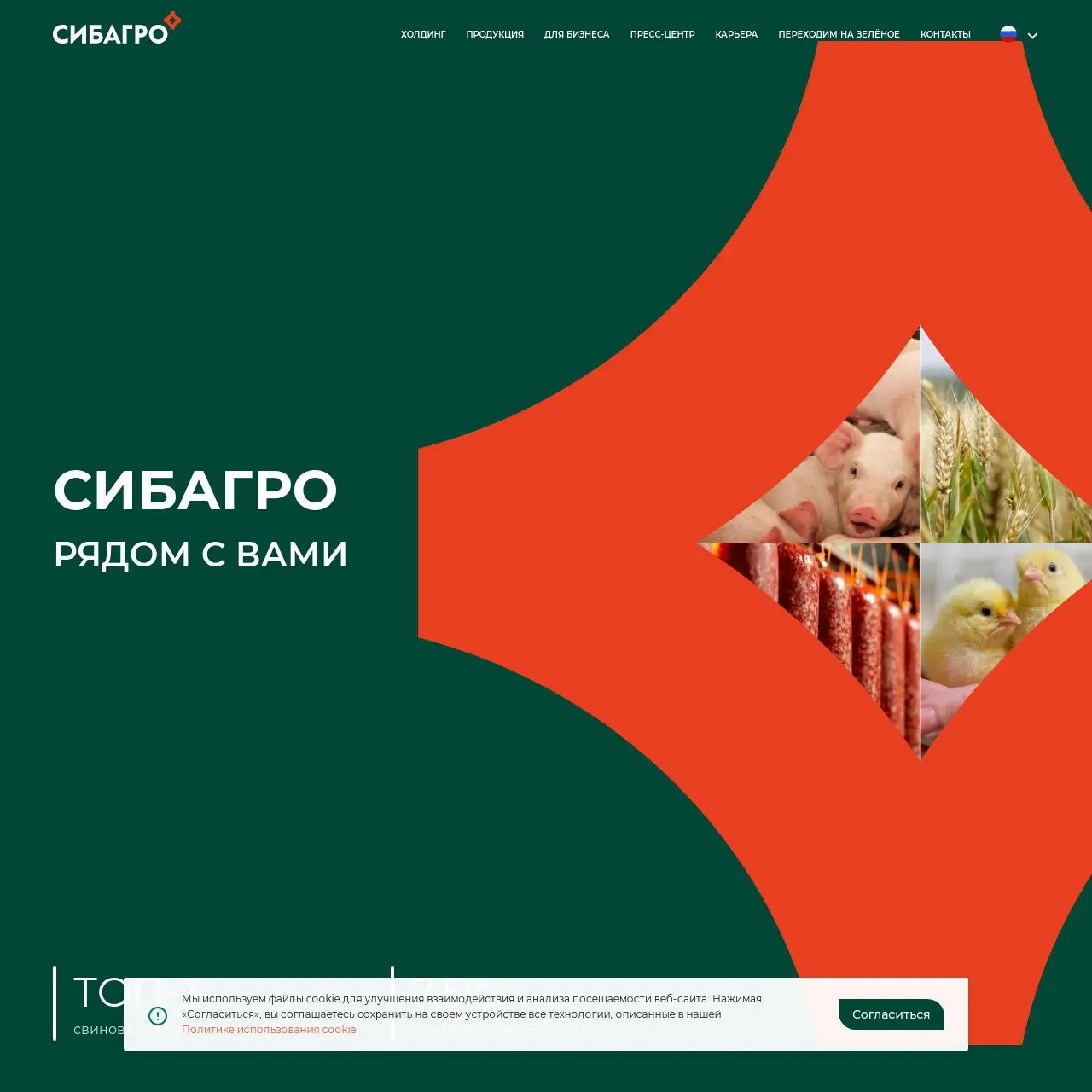 SIBAGRO — корпоративный сайт агрохолдинга